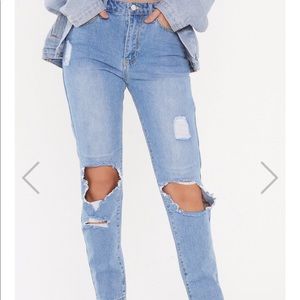 🆕 NASTY GAL High Waisted Ripped Jeans